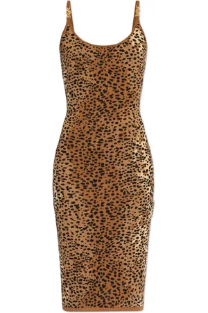 VERSACE Kjole, Dame, Brun, XS, Bomuld, Kjole med dyremotiv