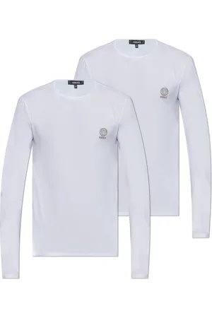 VERSACE Top, Herre, Hvid, 2XL, Bomuld, To-pak t-shirts med logo