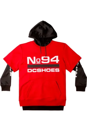 Dcshoes Sweathshirts & Hoodies, Herre, Rød, S, Uld, Rød Sweater med Aftagelig Hætte