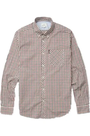 Ben Sherman Skjorte, Herre, Rød, 2XL, Bomuld, Gingham LS Signature Skjorte Rød