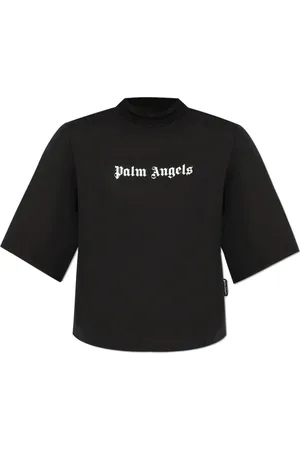 Palm Angels Top, Dame, Sort, M, Bomuld, T-shirt med logo