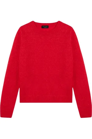 Roberto Collina Strik, Dame, Rød, M, Rundhals sweater