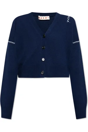 Marni Strik, Dame, Blå, S, Uld, Kort Cardigan