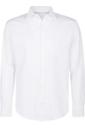 ELEVENTY Skjorte, Herre, Hvid, S, Bomuld, Dandy Langærmet Jersey Skjorte
