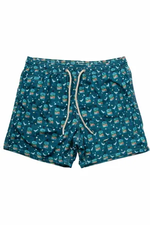 MC2 SAINT BARTH Badetøj, Herre, Grøn, 2XL, Uld, Drøm Gin Badeshorts i Portofino stil