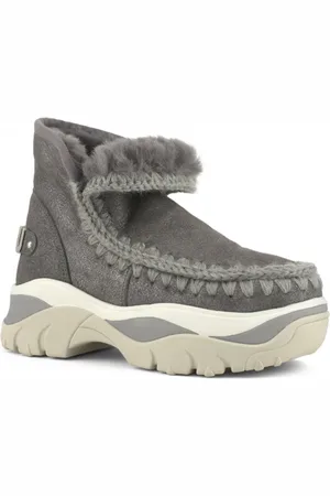 Mou Sko, Dame, Grå, 39 EU, Uld, Chunky Eskimo sneaker i fåreskind