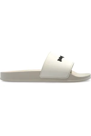 Palm Angels Sko, Dame, Hvid, 40 EU, Tyl, Slides med Logo