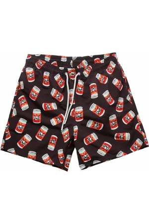 MC2 SAINT BARTH Badetøj, Herre, Flerfarvet, XL, Uld, Øl Swimshorts med Duff Print