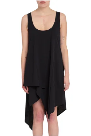 Y-3 Kjole, Dame, Sort, XS, Nylon, Sort Nylon Tank Top Kjole
