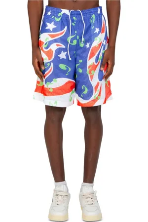 Sky High Farm Shorts, Herre, Flerfarvet, L, Flame Flag Mesh Shorts i BLÅ