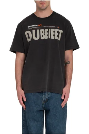 DOUBLET Top, Herre, Sort, M, Uld, Sort Logo T-shirt AI-genereret Stil