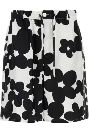 Marni Shorts, Herre, Flerfarvet, L, Silke Bermuda Shorts med Print