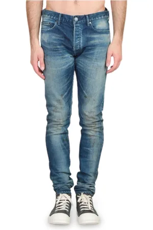 JOHN ELLIOTT Jeans, Herre, Blå, W31, Slim Jeans i Flathead Stil