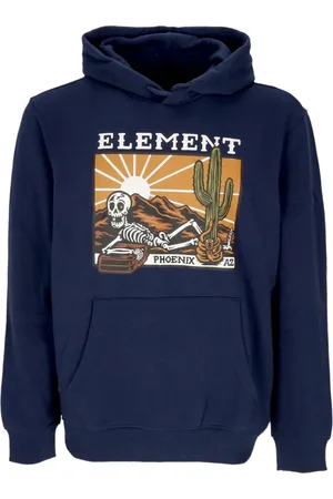 Element Sweathshirts & Hoodies, Herre, Blå, XS, Bomuld, Marineblå hættetrøje med kængurulomme