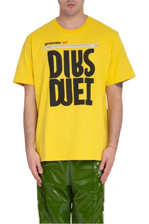 DOUBLET Top, Herre, Gul, M, Gul Logo Tee AI-Genereret Stil