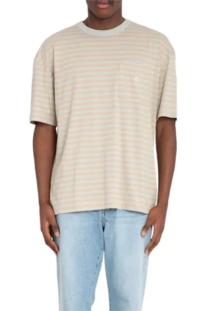 Etudes Top, Herre, , M, Stribet Accent Tee i Sand