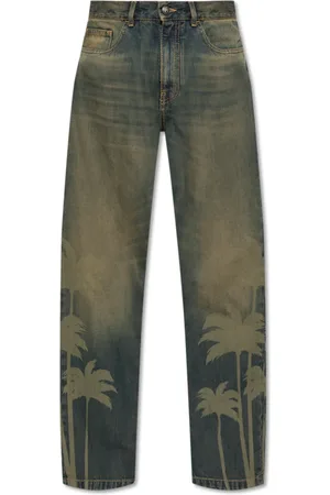 Palm Angels Jeans, Herre, Blå, W32, Bomuld, Jeans med logo