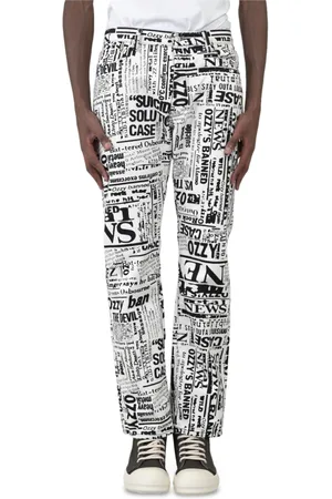 ARIES Jeans, Herre, Flerfarvet, W30, Avis Print Hvide Jeans