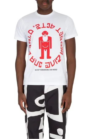 WALTER VAN BEIRENDONCK Top, Herre, Hvid, M, Hvid Stop-T T-shirt