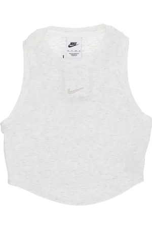 Nike Top, Dame, Grå, S, Uld, Essentiel Rib Crop Tank