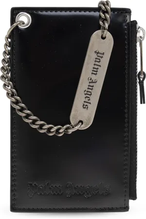 Palm Angels Tilbehør, Herre, Sort, ONE SIZE, Kortholder med karabinhage