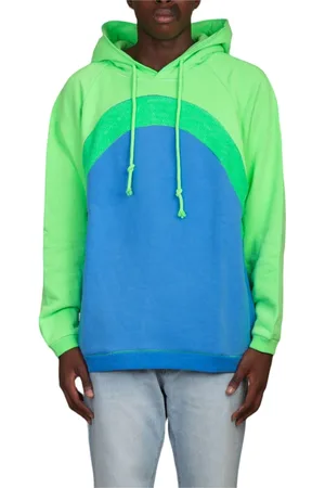 ERL Sweathshirts & Hoodies, Herre, Flerfarvet, XL, Blå Rainbow Hoodie til farverig stil