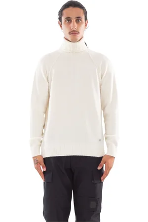 C.P. Company Strik, Herre, Hvid, 2XL, Blød Alpaca Wool Turtleneck Strik