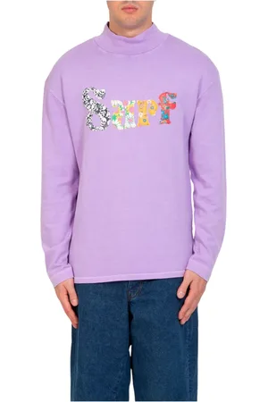 ERL Top, Herre, Lilla, L, Lilla Surf Patch Langærmet Tee