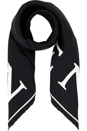 Alexander McQueen Tilbehør, Dame, Sort, ONE SIZE, Silke Sort Foulard Tørklæde