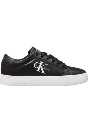 Calvin Klein Sko, Dame, Sort, 40 EU, Læder, Sort sporty læder damesneakers