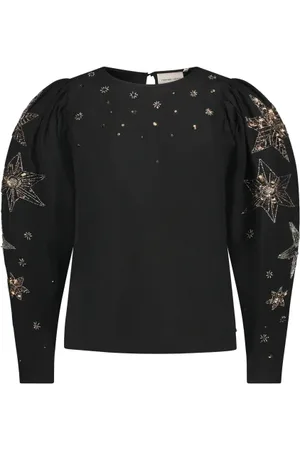 Fabienne Chapot Bluser & Skjorter, Dame, Sort, XS, Uld, Raja Beaded Top