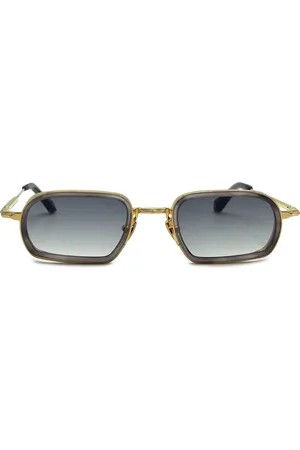 John Dalia Tilbehør, Herre, Gul, ONE SIZE, Uld, Elegant Oval Solbriller Grå/Guldguld