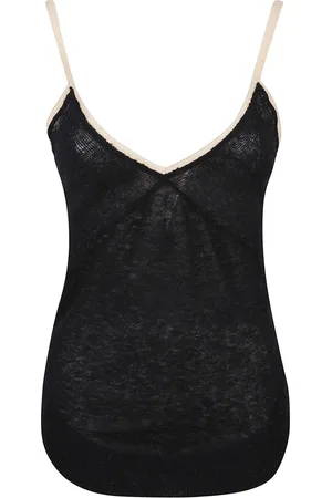 Nº21 Top, Dame, Sort, XL, Uld, Sort Alpaca Uld Top Fremstillet i Italien