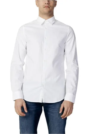 Armani Exchange Skjorte, Herre, Hvid, L, Bomuld, Bomuld Langærmet Skjorte Kollektion