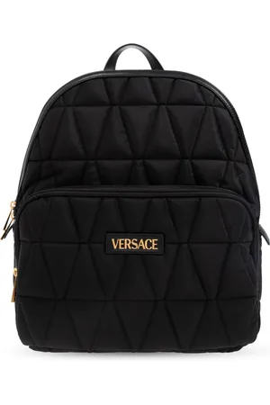 VERSACE Taske, Herre, Sort, ONE SIZE, Læder, Rygsæk med logo patch