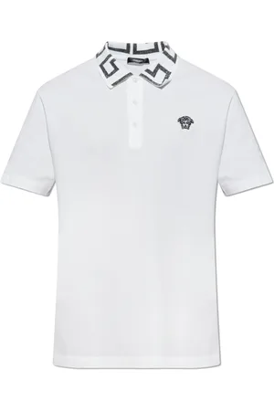 VERSACE Top, Herre, Hvid, XL, Bomuld, Bomuldspolo