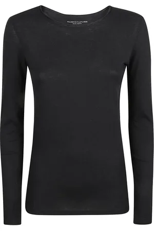 Majestic Top, Dame, Blå, L, Bomuld, Blå Bomuld Cashmere T-shirts og Polos