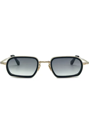 John Dalia Tilbehør, Herre, Sort, ONE SIZE, Uld, Elegant Oval Solbriller Mat Sort/Guld