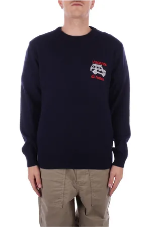 MC2 SAINT BARTH Strik, Herre, Blå, M, Uld, Logo Front Sweaters