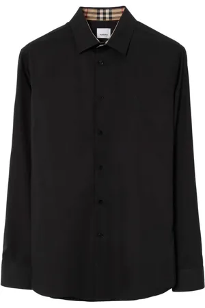 Burberry Skjorte, Herre, Sort, S, Uld, Sorte Stilfulde Skjorter