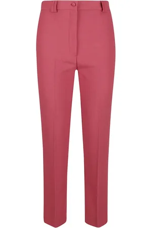 HEBE STUDIO Bukser, Dame, Rød, XS, Polyester, Polyester Bukser Made in Italy