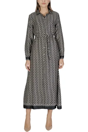 ONLY Kjole, Dame, Sort, S, Uld, Sort V-Neck Kjole Efterår/Vinter Kvinder