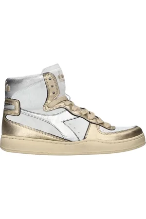 Diadora Sko, Dame, Flerfarvet, 37 EU, Uld, Metallic Vintage High-Top Sneakers