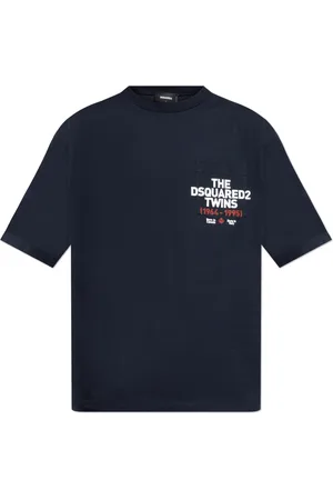 Dsquared2 Top, Herre, Blå, S, Bomuld, T-shirt med lomme