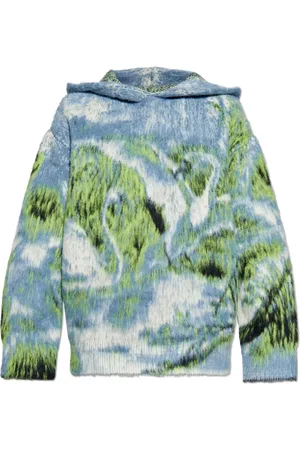 The Attico Sweathshirts & Hoodies, Dame, Blå, 2XS, Uld, Hættetrøje