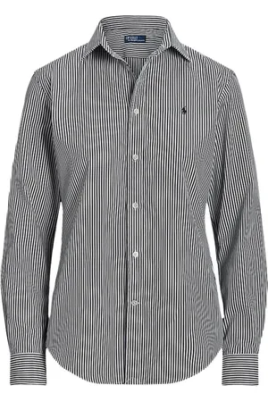 Ralph Lauren Bluser & Skjorter, Dame, Sort, S, Bomuld, Stribet Langærmet Skjorte