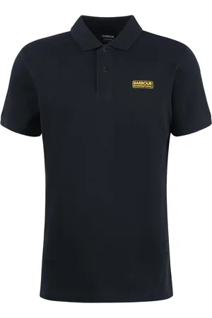 Barbour Top, Herre, Sort, XL, Bomuld, Essentiel Polo med Ribbet Krave