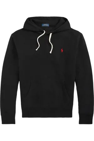 Ralph Lauren Sweathshirts & Hoodies, Herre, Sort, 2XL, Sort hættetrøje med rød logo