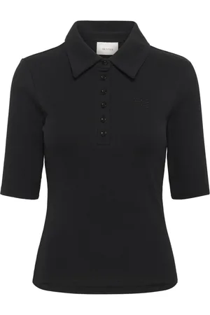 Gestuz Top, Dame, Sort, 2XS, Bomuld, Sort Polo Top Kortærmet Tee