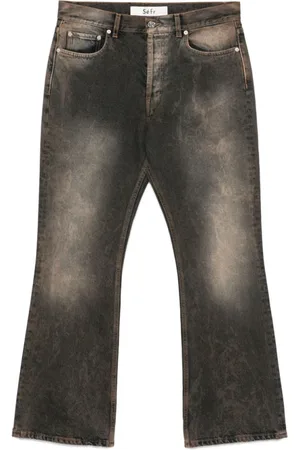 Séfr Jeans, Herre, Brun, W33, Bomuld, Vintage Rust-Grå Bootcut Jeans